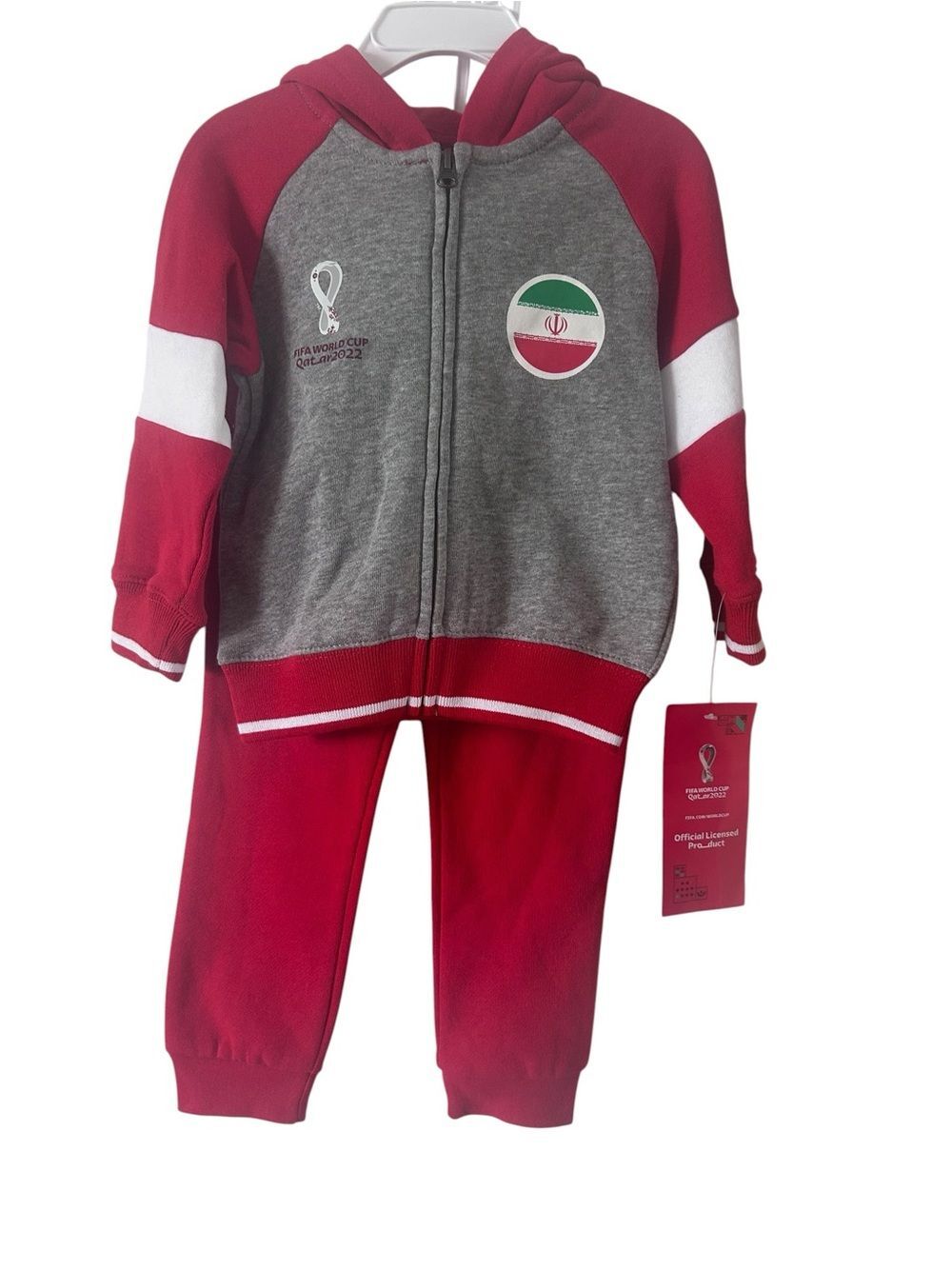 FIFA World Cup 2022 Kids Hoodie & Jogger Set - Red & Gray Size 2T
